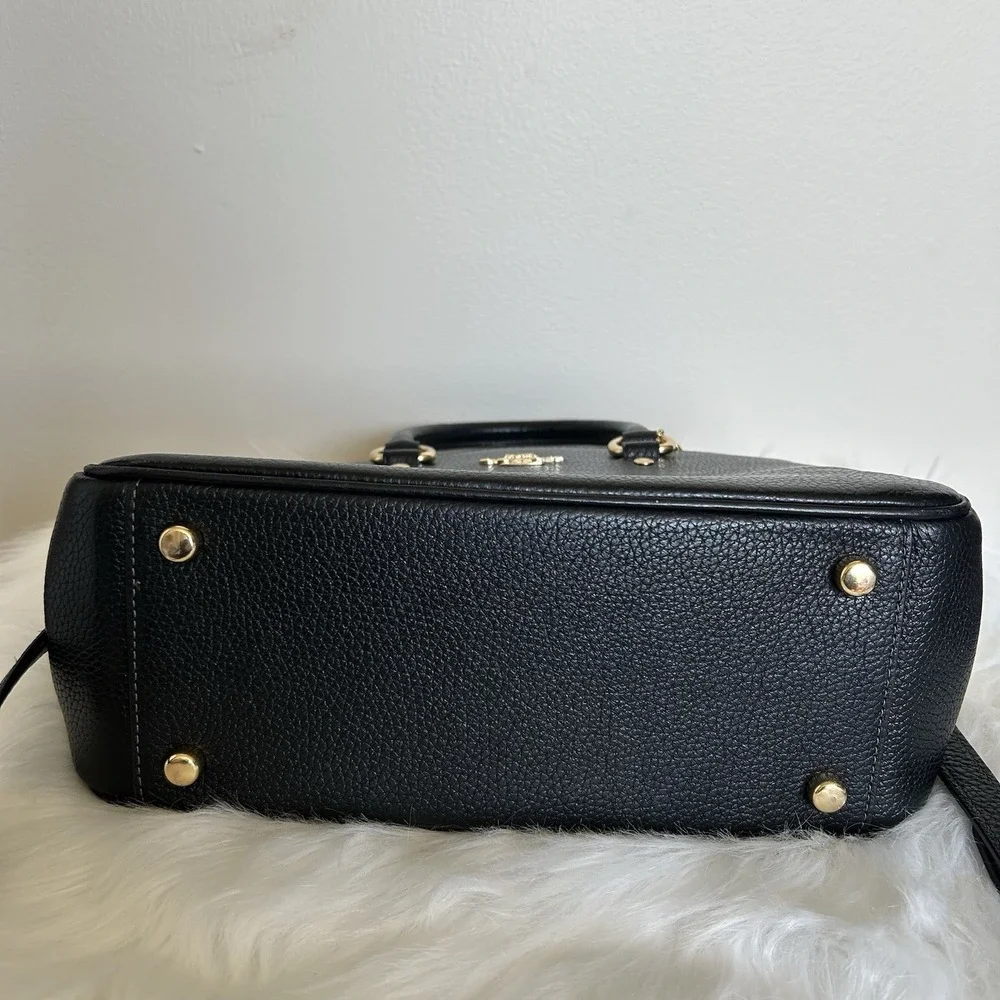 Coach Savannah Small Black Pebbled Leather Satchel Shoulder Bag Excellent - Picture 4 of 16